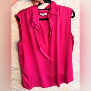 White House Black Market Fuchsia Sleeveless Blouse